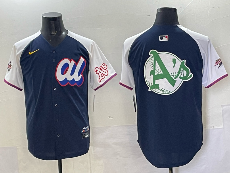 Men 2025 Oakland Athletics blank Blue All star Nike MLB Jersey 001